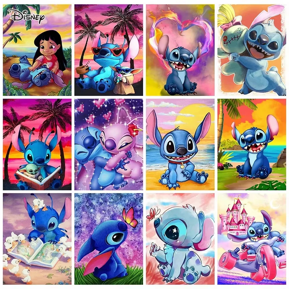 MINISO-pintura de Disney sin marco, imagen de Lilo, diamantes de imitación, dibujos animados, recién llegado, pintura artística de pared, Pokemon, súper decoración del hogar