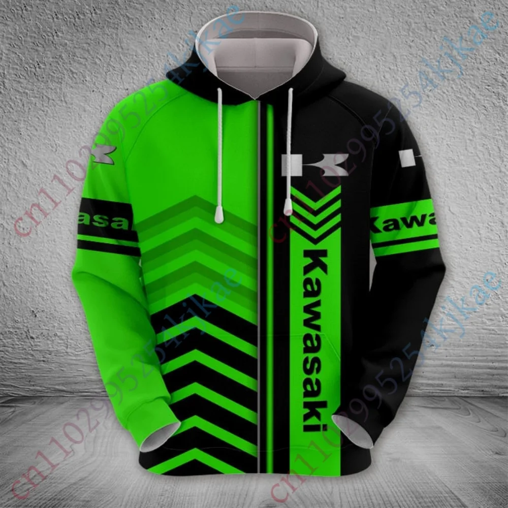

Kawasaki Hoodies For Men Clothing Sport Hooded zip-up Casual Long sleeve Streetwear Harajuku Pullover Sport Unisex Sweatshirt