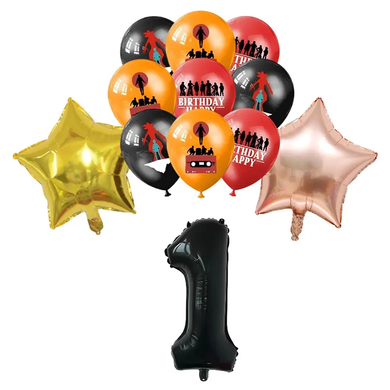 Stranger-Themen-Geburtstagsdekoration Horrorfilm-Geschirr Tasse Teller Tischdecke Luftballons Banner Geschenktüte Snackbox Partyzubehör – Detail 22