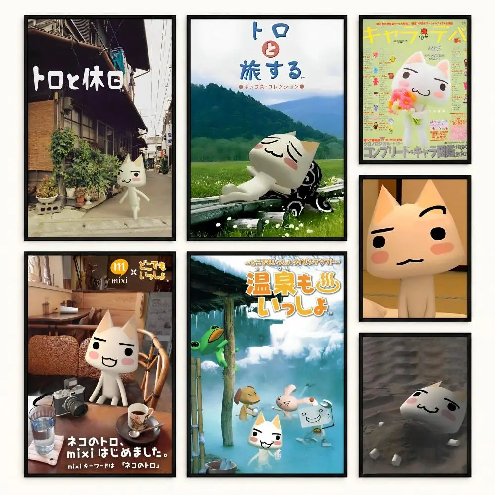 Cartoon I-InoueS toro Cute Poster Home Living Room Hallway Sticky Wall Art Waterproof Aesthetic Decor