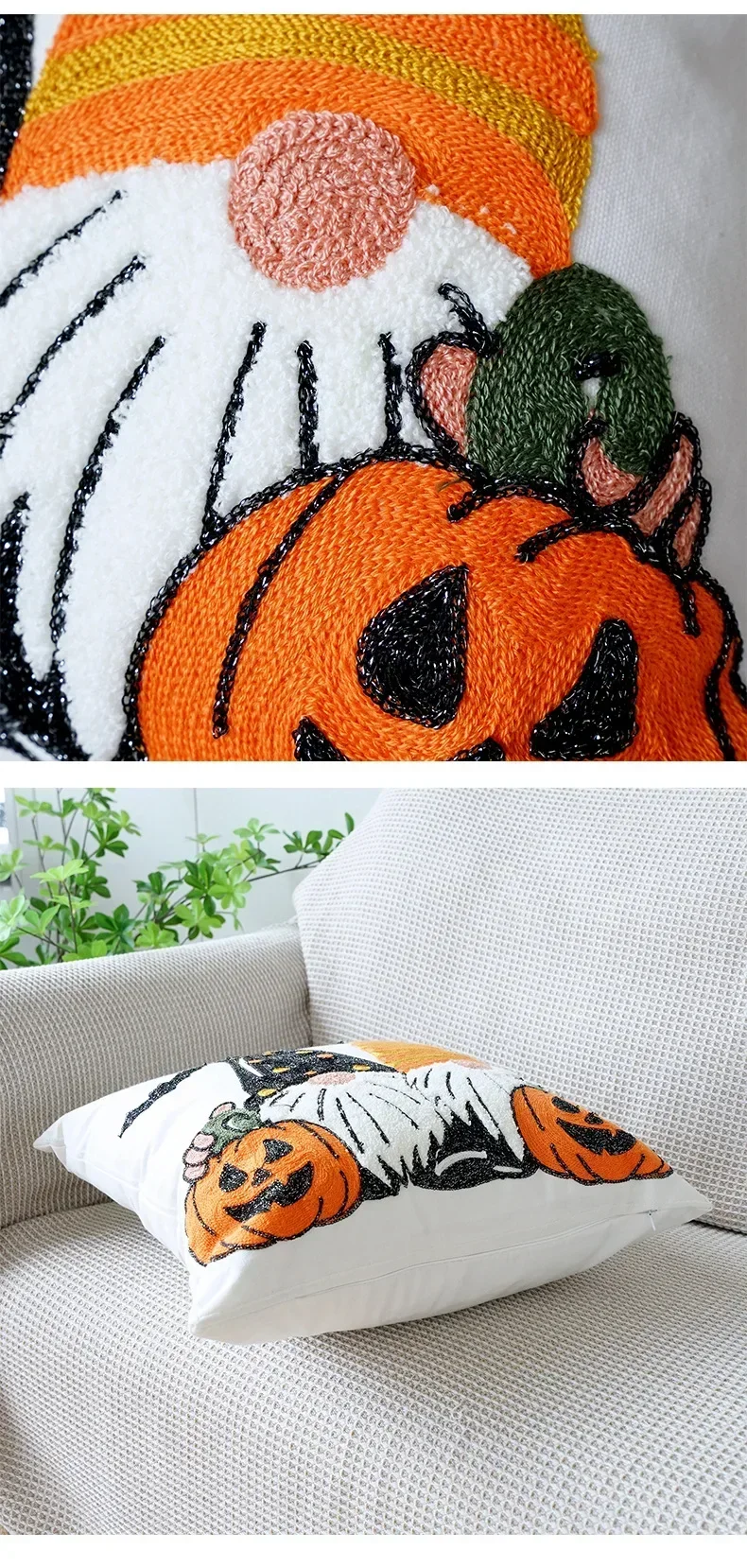 30x50/45x45cm Halloween Christmas Throw Pillow Cover Pumpkin Cartoon Towel Embroidered Cushion Cover Pillow Cases Home Decor