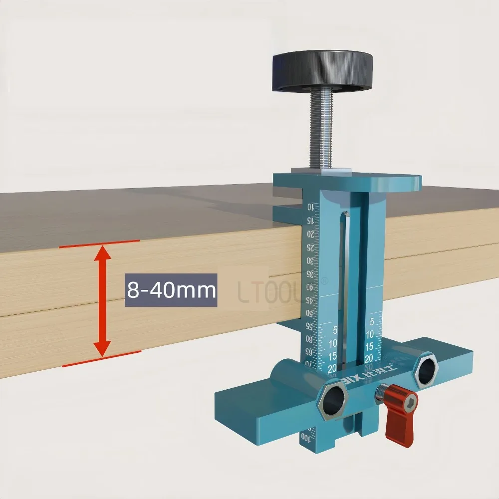 Dispositivo de instalação 3 em 1, abridor de porta de armário de liga de alumínio, localizador de buraco pré-perfurado, ferramenta de instalação de hardware com escala