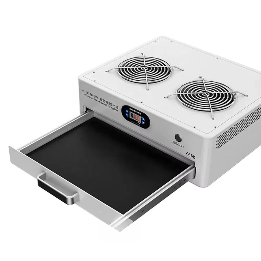 905A UV Curing Box 365nm Professional Phone Screen Repair Tool for LCD, OLED & Curved Glass with Fast UV Glue Drying