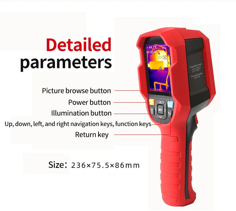 UNI-T UTi260B Handheld Infrared Thermal Imager With Thermal Camera Lens Resolution 256 x 192 With IP65 (Including Battery)