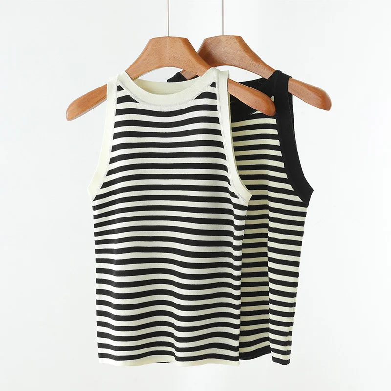 

Summer new women's suspender 100% ice silk O-neck knitted sleeveless T-shirt ice silk vest cool women's short sleeved top