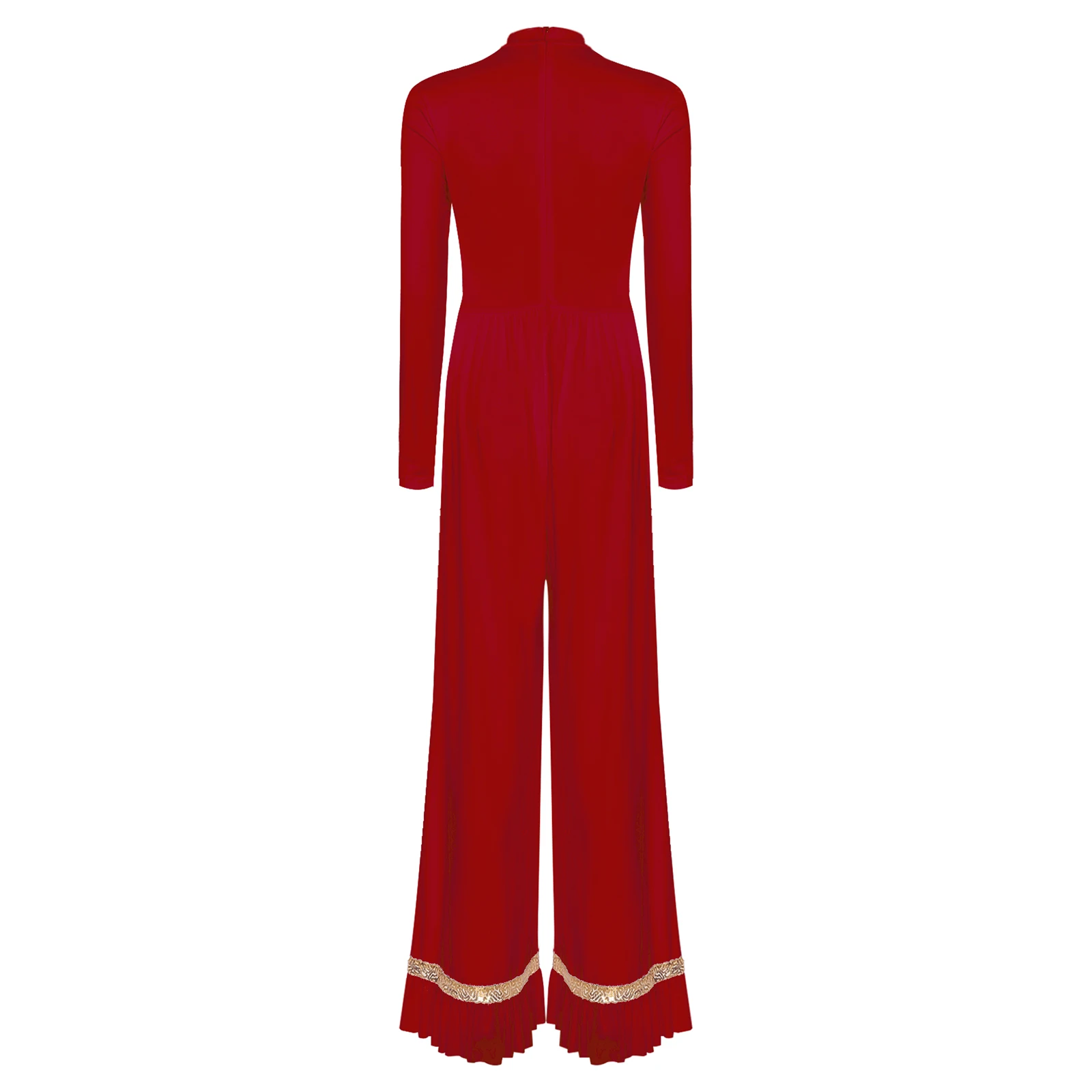 Vrouwen liturgische lof lyrische dansjurken losse pasvorm volledige lengte jumpsuit lange mouw aanbidding kerk kostuum prestatiekleding