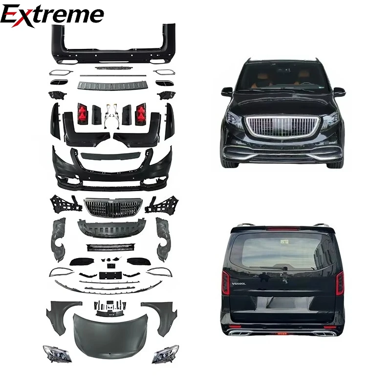 2004-2015 Vito Viano Maybach Body Kit Front Bumper Hood Rear Bumper for V-Class Bolt-On Universal Fitment