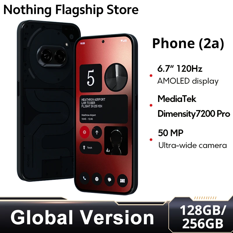 Nothing Phone (2a) Global Version Smartphone Dual 50MP Cameras  Dimensity 7200 Pro Processor 6.7