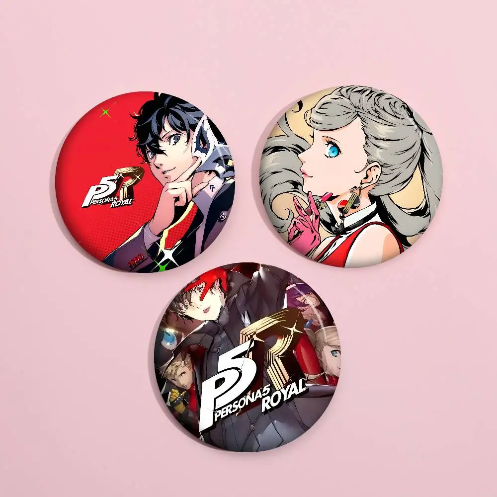 GAME Persona 5 Anime Button Pin Handmade Brooch For Clothes Cartoon Badge Backpack Decoration Jewelry Accessories