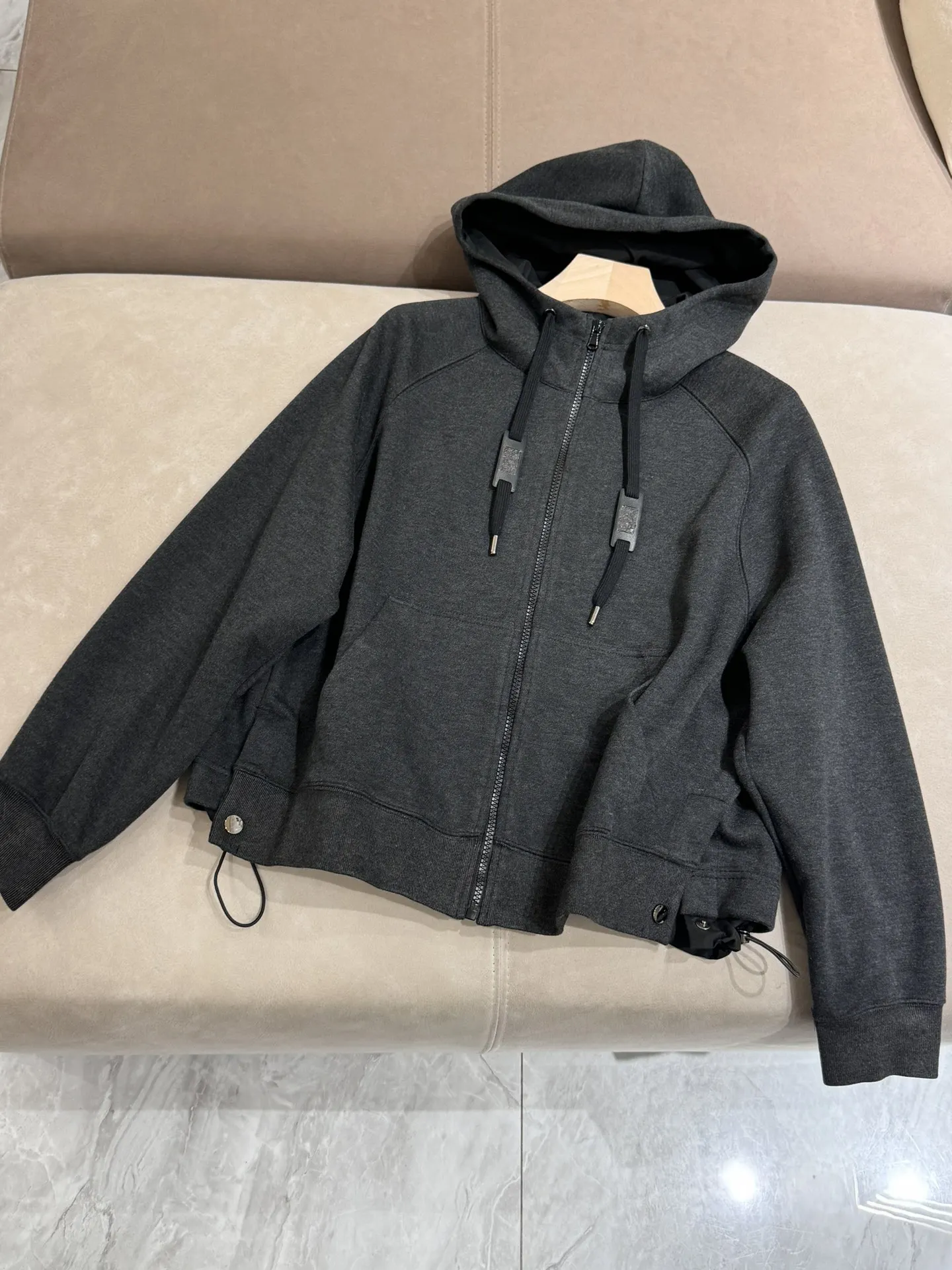 Set di pantaloni da donna primaverili Giacca con zip a maniche lunghe + pantaloni dritti Set da 2 pezzi