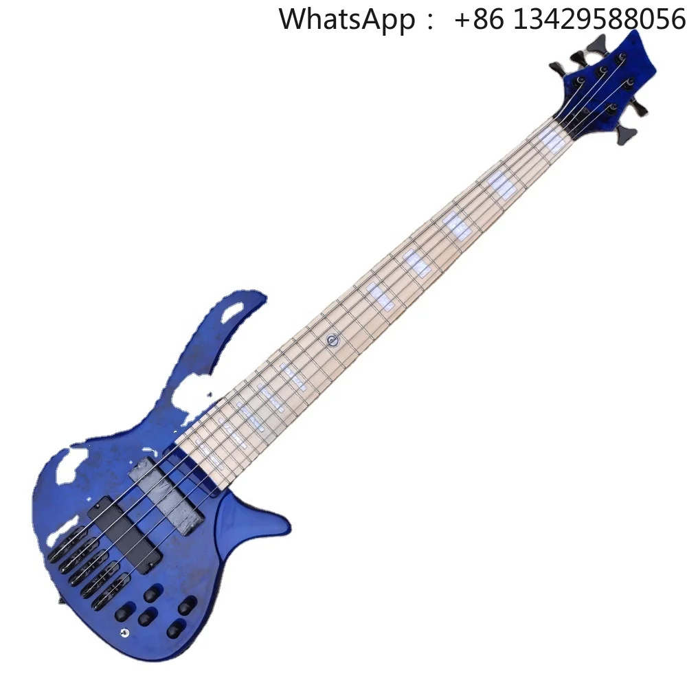 Flyoung Blue 5 Strings Instrument Electric Bass Guitar Bass Hot Selling Factory Price