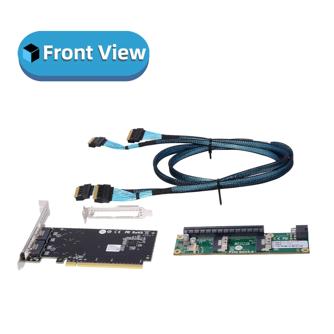 Gaming Graphics Card External/ Expansion/ Extension Card 2U Height PCIe 4.0 16x To SFF-8654 Backplane SFF8654 Cable 60cm 90cm