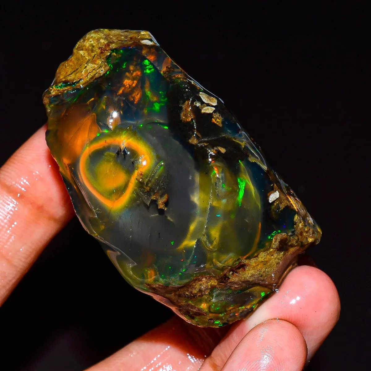 25-80CT Ethiopian Welo Opal Rough Natural Gemstone Rainbow Flash Loose Stone Pendant Jewelry Randomly Selected One