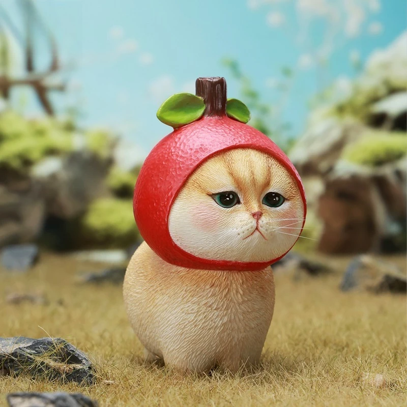 Pré venda 1/6 escala simulação bonito animal de estimação fruta gatinho estatueta para figuras de ação de 12 polegadas ornamento de presente de mesa diy