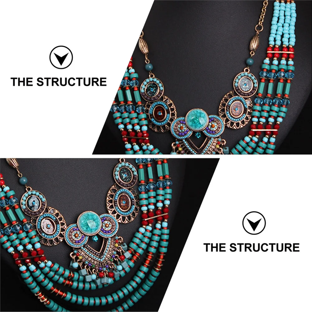 

Bohemian Beads Necklace For Women Handmade Plastic Pearl Pendant Boho Jewelry Vintage Style Chain Daily Wear Party Beach Outfit