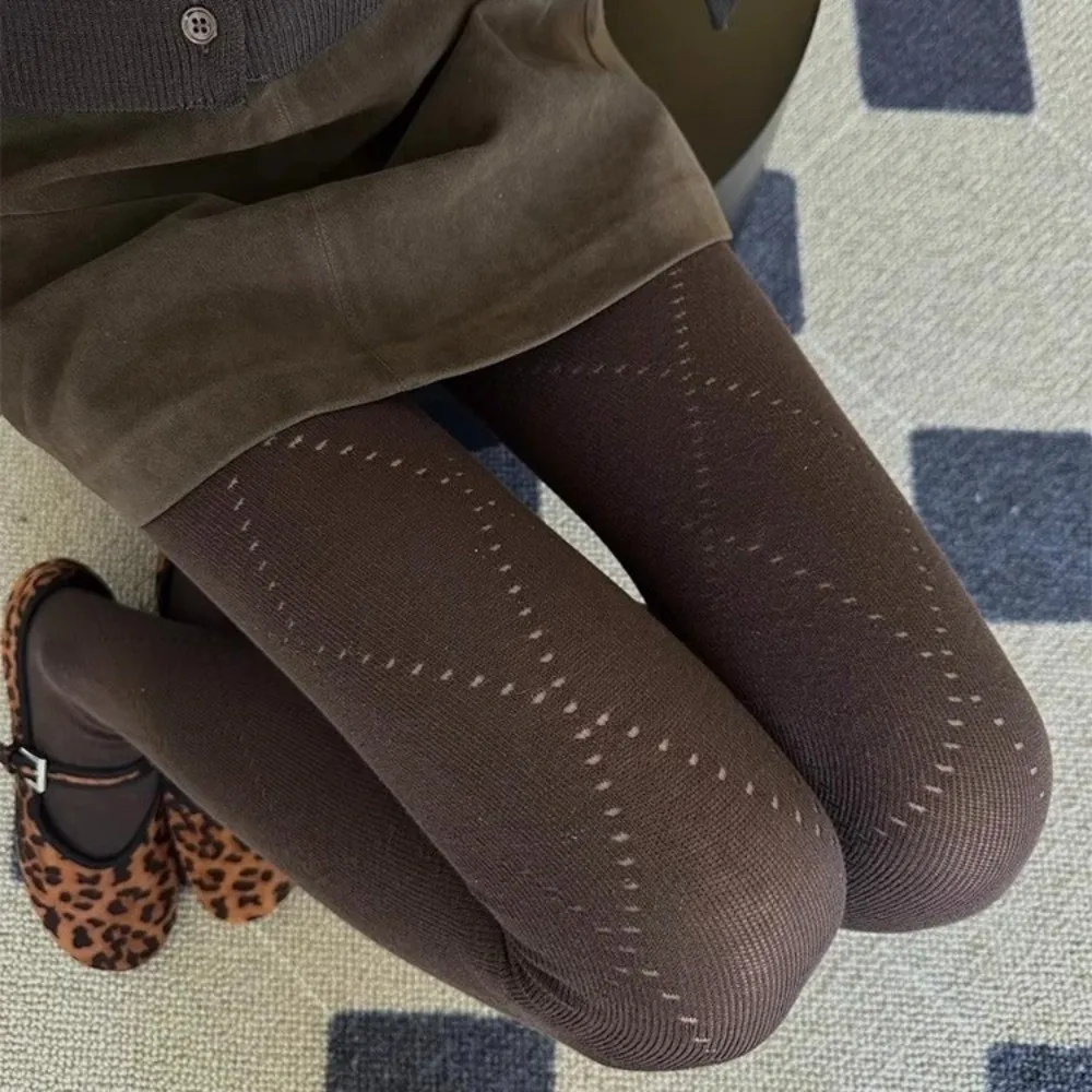Y2K Fashionable Jacquard Knitted Stockings High-elastic Skinny Fit Argyle Tights Comfortable Soft Basic Pantyhose Autumn Winter