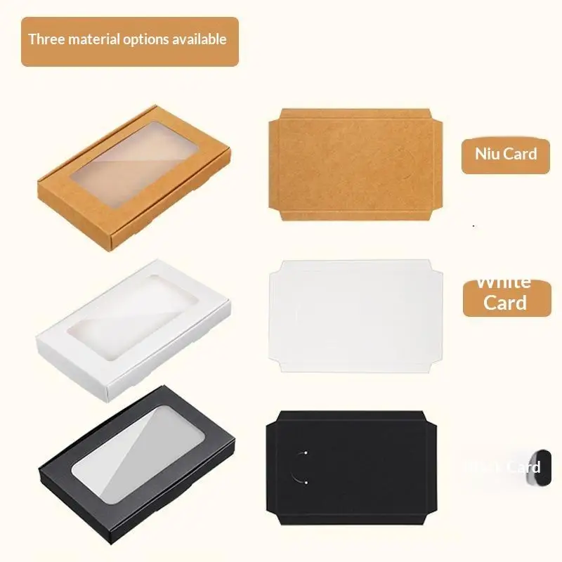 10 Stück Schmuckschachteln aus Kraftpapier mit Sichtfenster, elegantes Design, Geschenkverpackung für Valentinstag, Weihnachten, Schmuckgeschenke – Detail 8