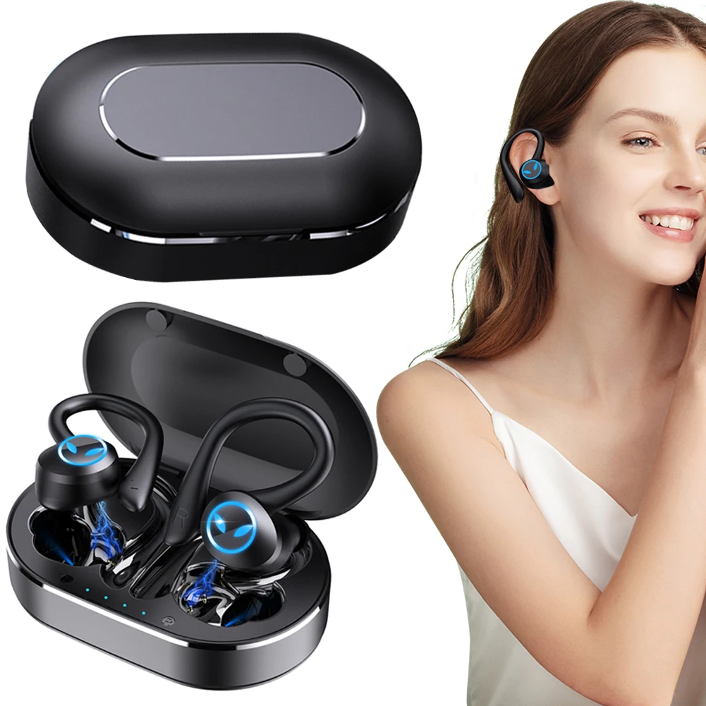 Q25 Sports Earphone Bluetooth 5.1 Noise Cancelling Headset HiFi Stereo Bass Earphone Waterproof with Microphone for Smart Phones