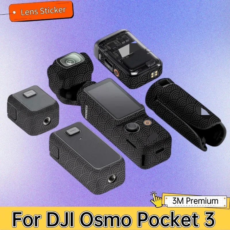 For DJI Osmo Pocket 3 Decal Skin Vinyl Wrap Film Handheld Stabilizer Protective Sticker Anti-Scratch Protector Coat Pocker3