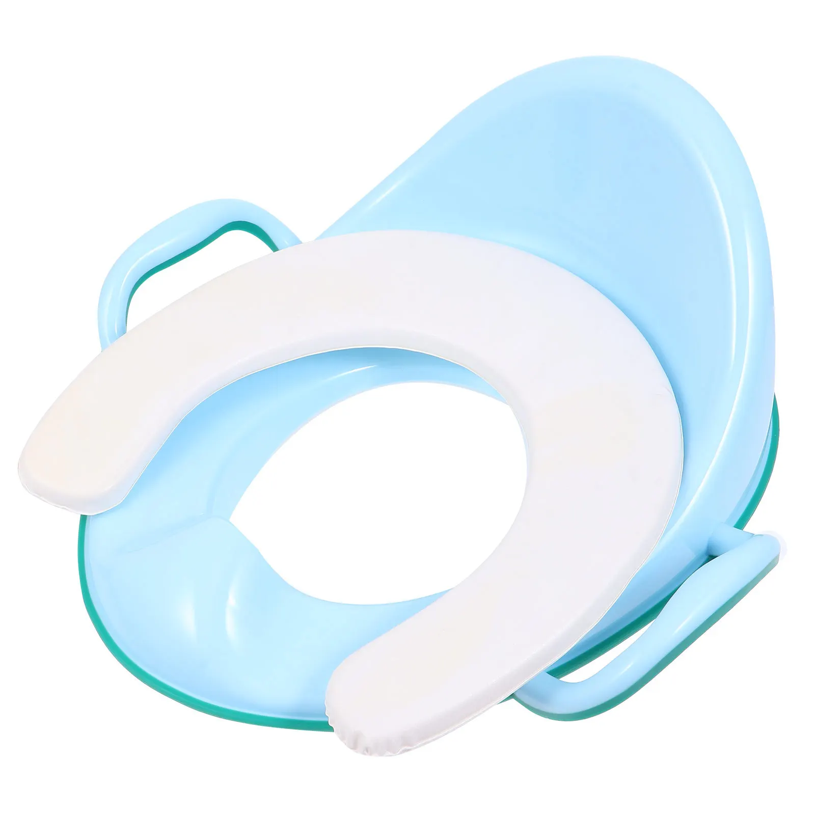 مقعد تدريب الطفل على استخدام المرحاض، مقابض مريحة مبطنة للظهر ومضادة للرذاذ لحلقات مدرب المرحاض من عمر 1 إلى 7 سنوات