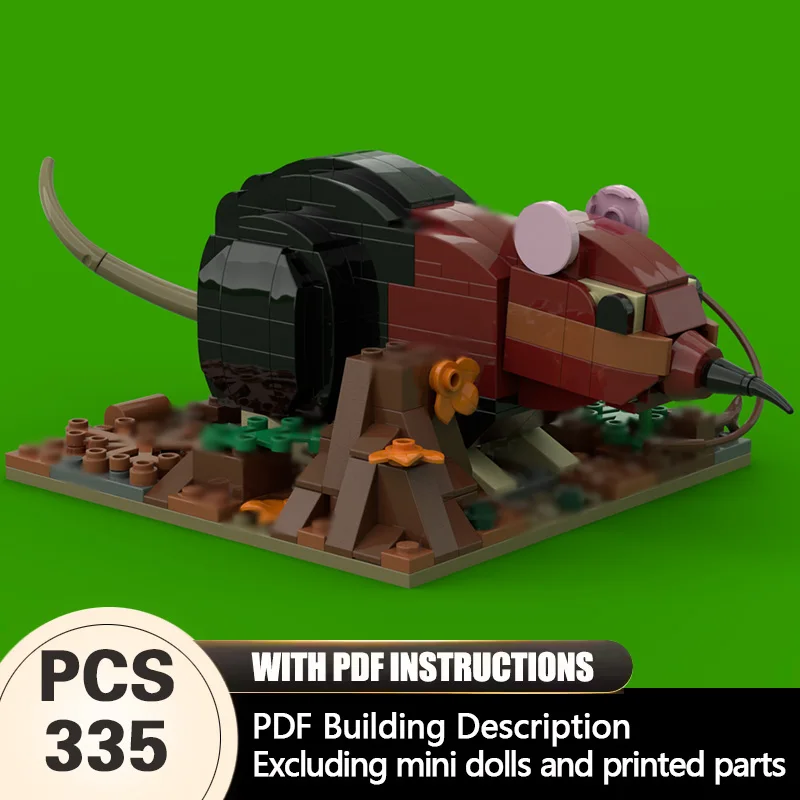 

Creators Animal Series Model MOC Building Bricks Elephant Shrew With Display Base Modular Technology Gifts Assemble Children Toy