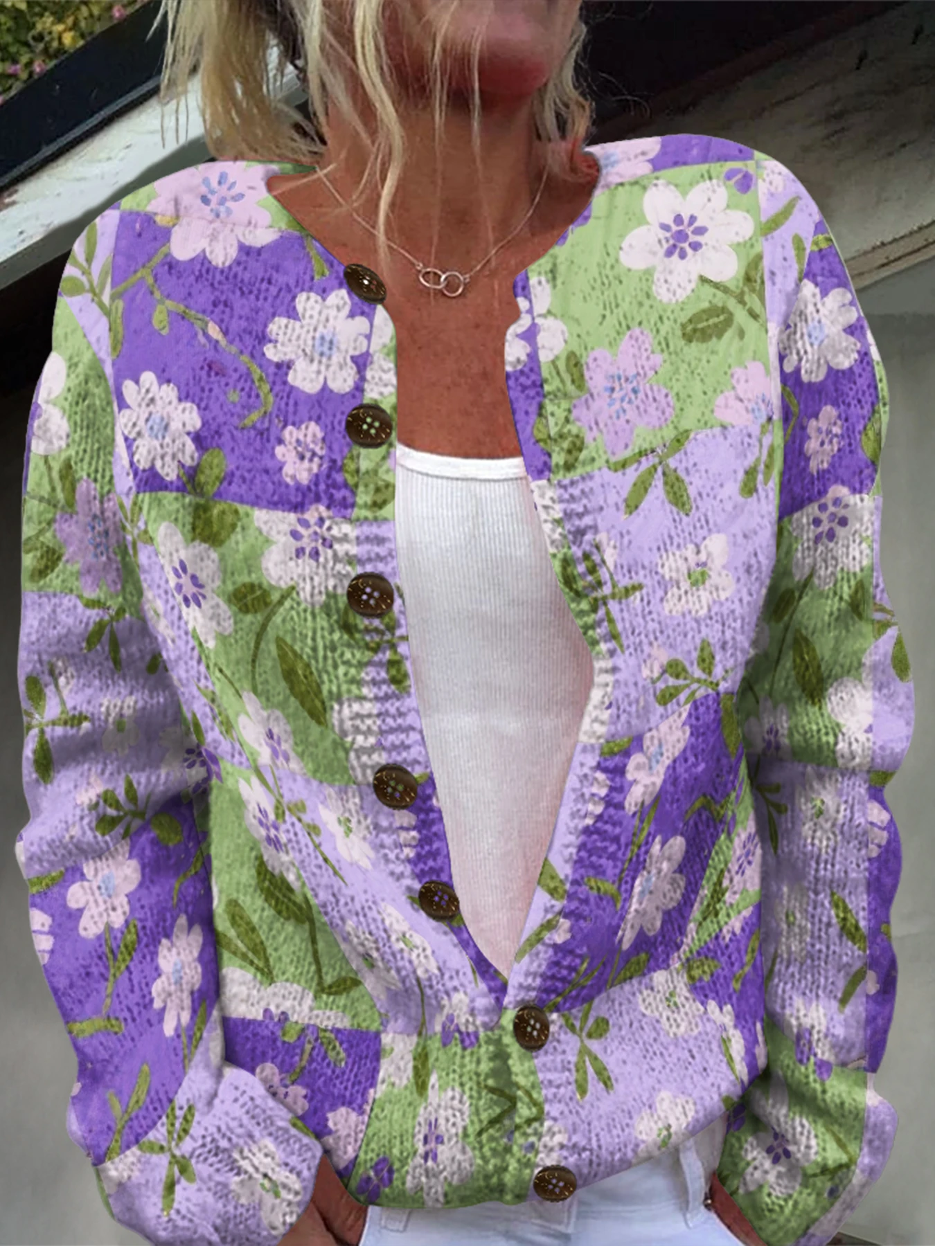 

Осень-зима вязаный клетчатый кардиган с цветочным принтом, повседневный свитер, уличная одежда, женские свитера, вязаный топ, крутые джемперы, модные