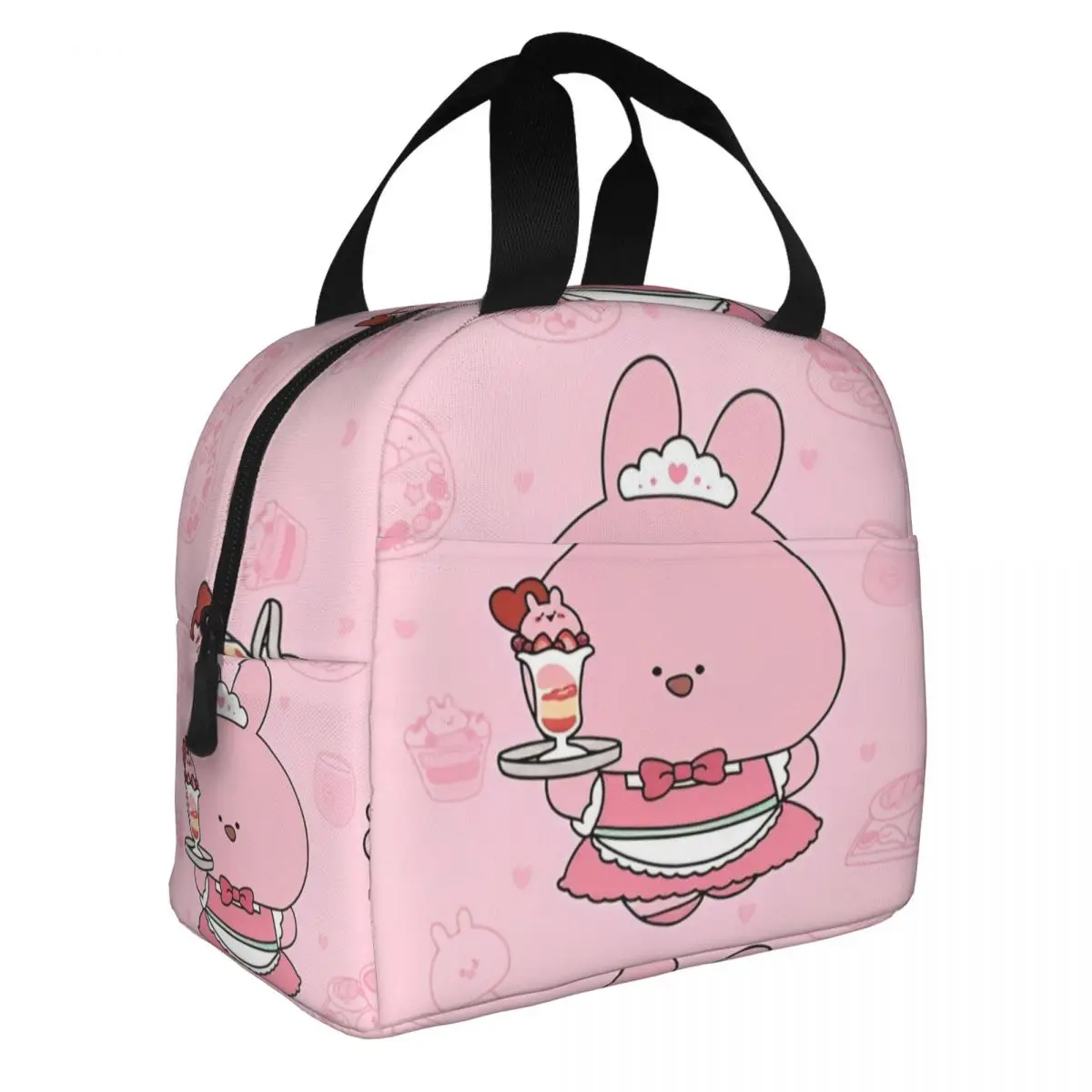 Asamimichaan Asleep Cartoon Insulated Lunch Bags Thermal Bag Meal Container Kawaii Asamimi Tote Lunch Box Girl Boy Work Travel