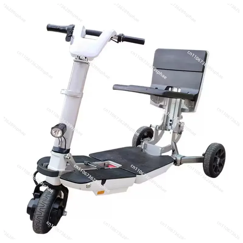 Intelligent electric tricycle elderly scooter one-button remote control electric folding battery car for the elderly