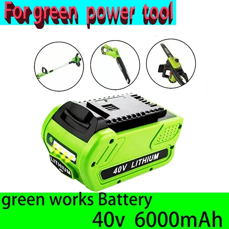 

Li-ion Oplaadbare Batterij 40V 6000Mah Voor Greenworks 29462 29472 29282G-Max Gmax Grasmaaier Power Gereedschap