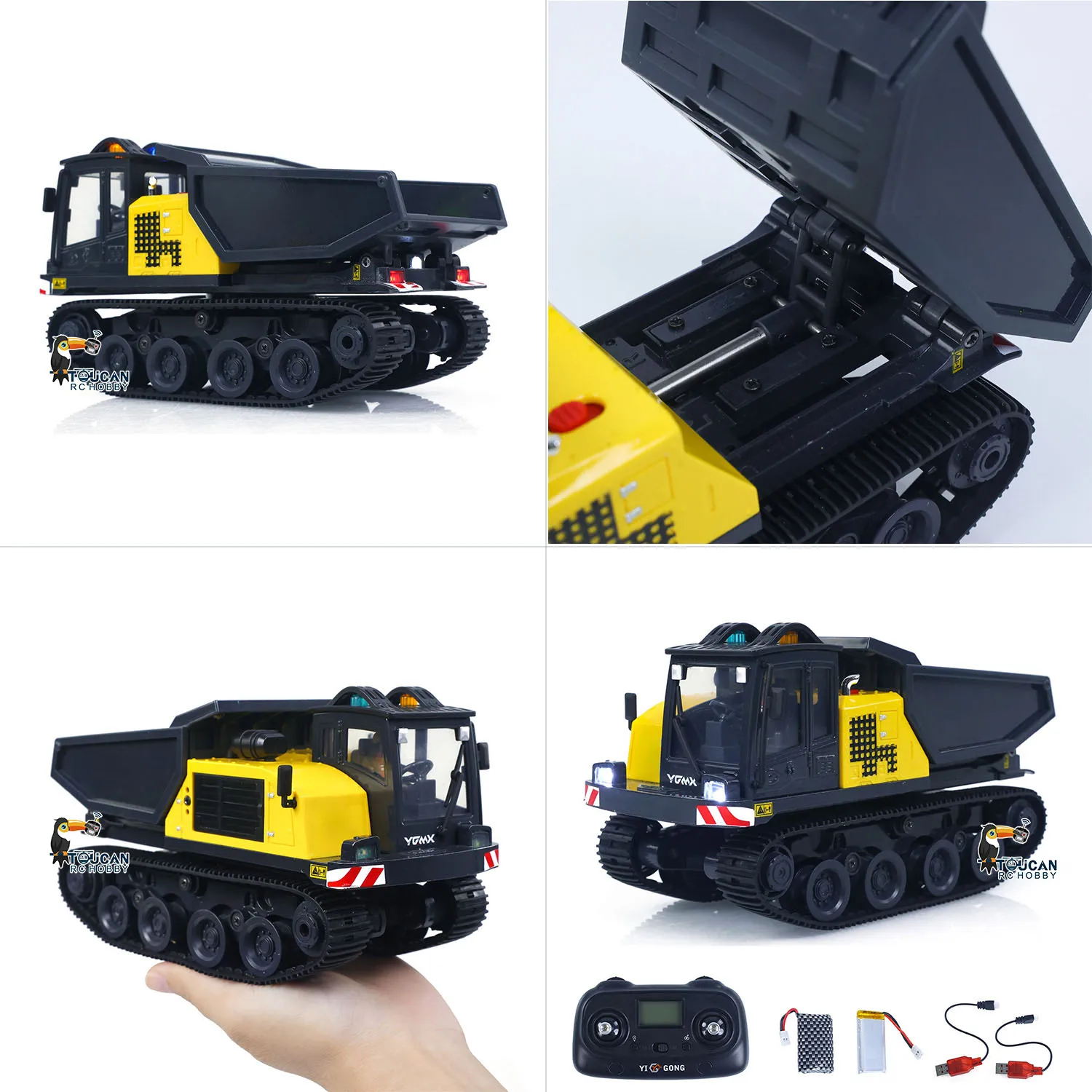 New 1/50 T14R RC Dumper K970 RC Excavator LR636 RC Loader Metal Bucket Tracks RTR Model Light Sound Truck Model Gifts