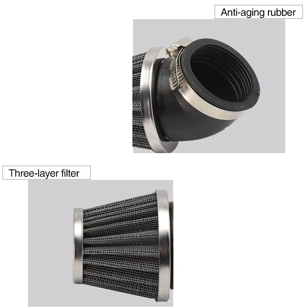 35-50mm Universal Motorcycle Air Filter Motorcycle Carburetor Air Intake Pipe Moto Replacement Parts For 50cc 110cc 125cc 140cc