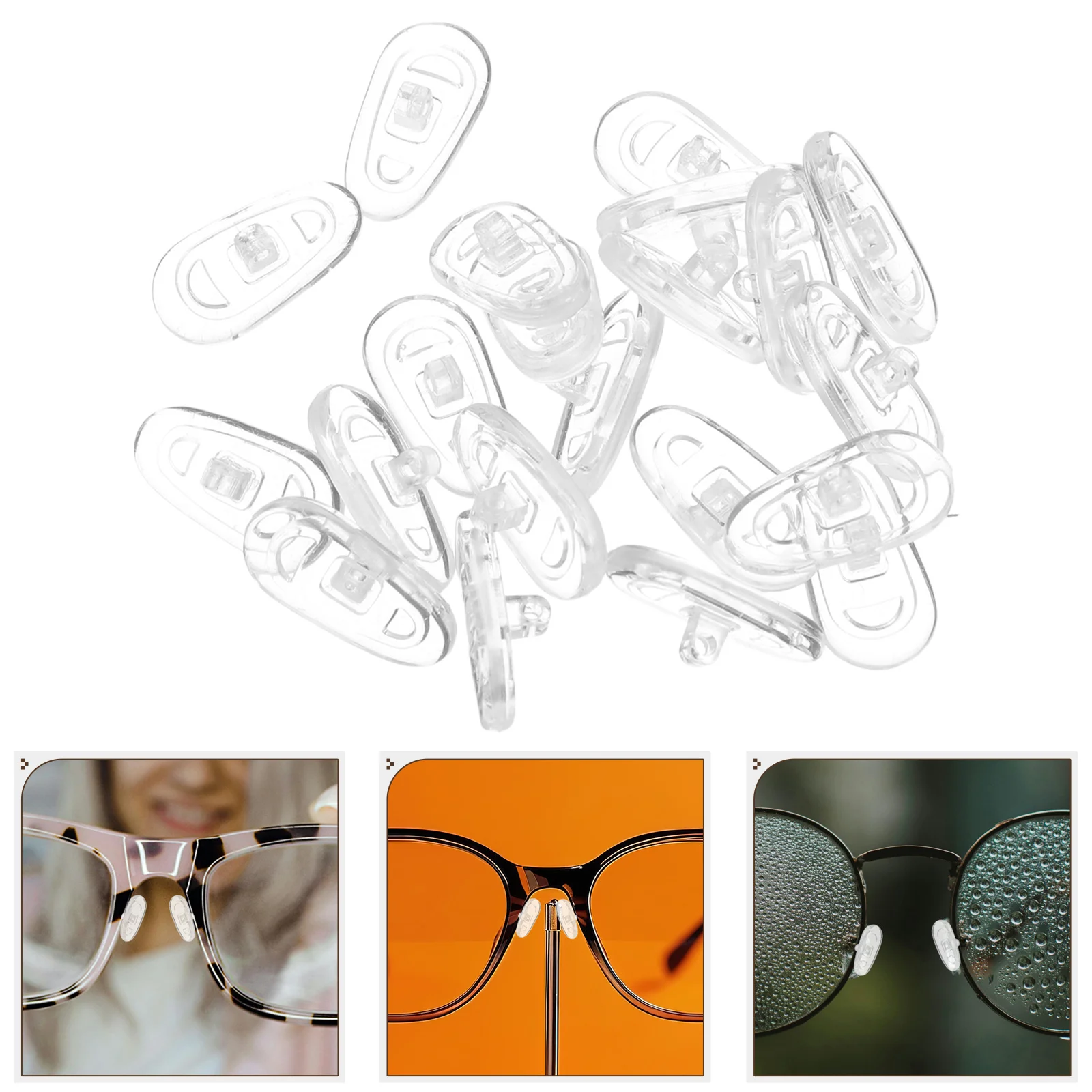 

25Pcs Push in Silicone Nose Pads Soft Comfortable Anti Slip for Eyeglasses Sunglasses Replacement Clear Eyeglass Nose Pads