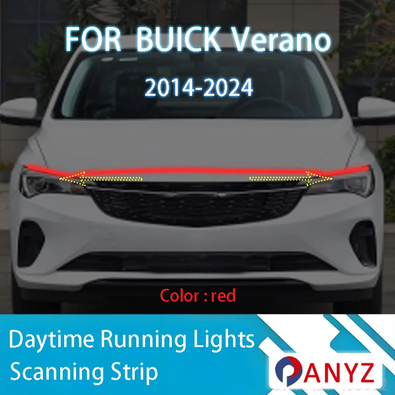 

FOR BUICK Verano 2014-2024 New upgrade LED Daytime Running Light Scan Starting Car Hood DRL Guide Decorative Ambient Lamp 12V