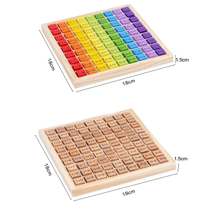 Montessori-Pädagogisches Holzspielzeug für Kinder, Babyspielzeug, 99, Multiplikationstabelle, Mathematik, Arithmetik, Unterricht, Lernspielzeug