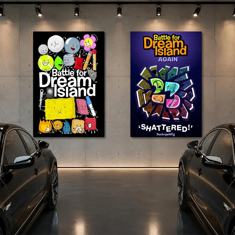 Battle For Dream Island BFDI Poster Room Decor Home Wall Art Printing Waterproof Garage BedRoom Posters Gift