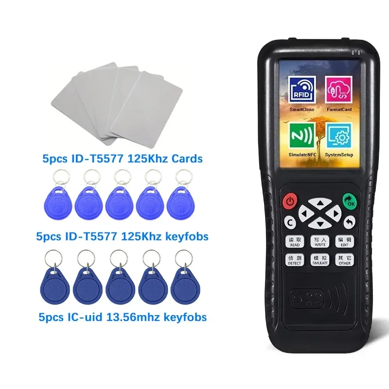 USB Fob Programmer Copy Encrypted Key With Voice Broadcast X100 RFID Copier NFC Smart Card Reader Writer 125KHz 13.56MHz