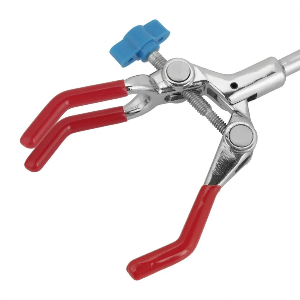 Adjustable Rubber Coated Three Prong Clamp Multipurpose Zinc Alloy Swivel Clamp 360 Degree Swivel Lab Clamp Holder Ring Stand