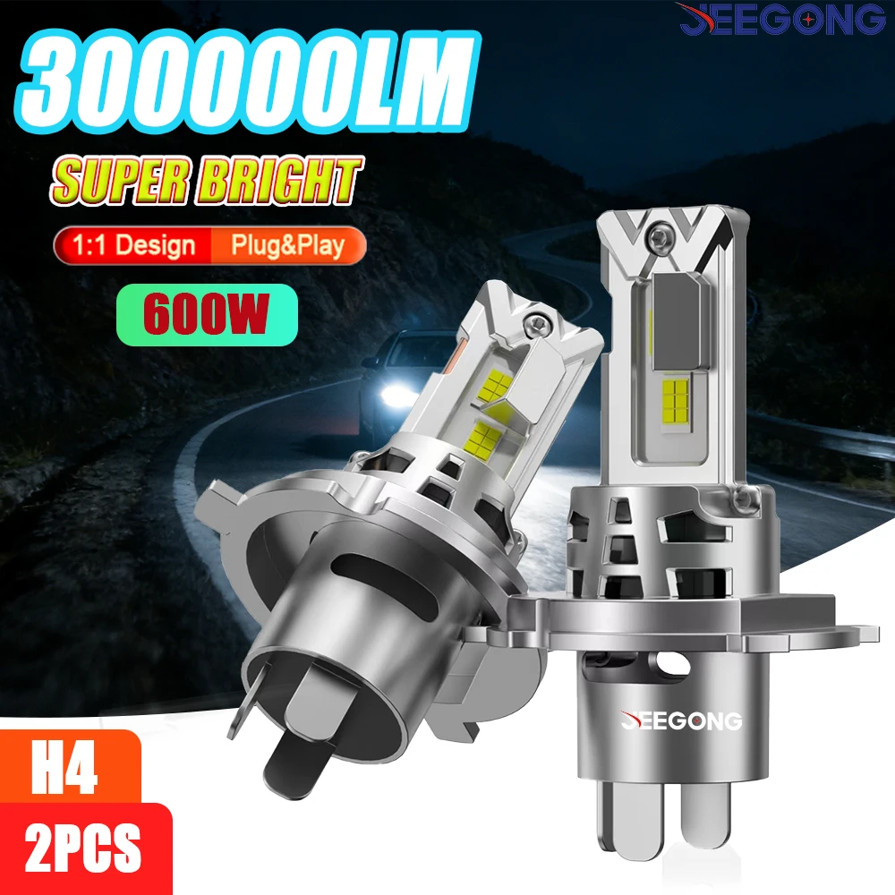 

Светодиодные лампы H4 CANBUS 1000W, сверхъяркие, 6000K, белые, автомобильные, без ошибок CANBUS, с быстрым охлаждением вентилятором