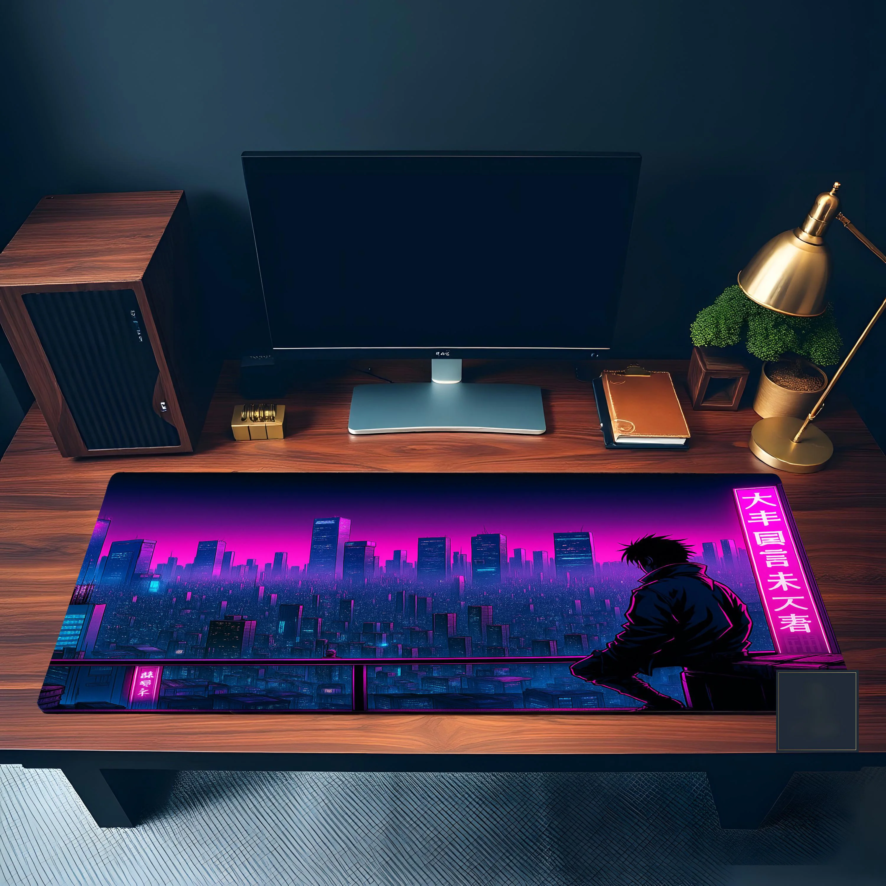 Japanese Cityscape Desk Mats,XXL Non-slip and Waterproof Mouse Pad, Cute Desktop Protective Mat, A Perfect Gift for Friends.