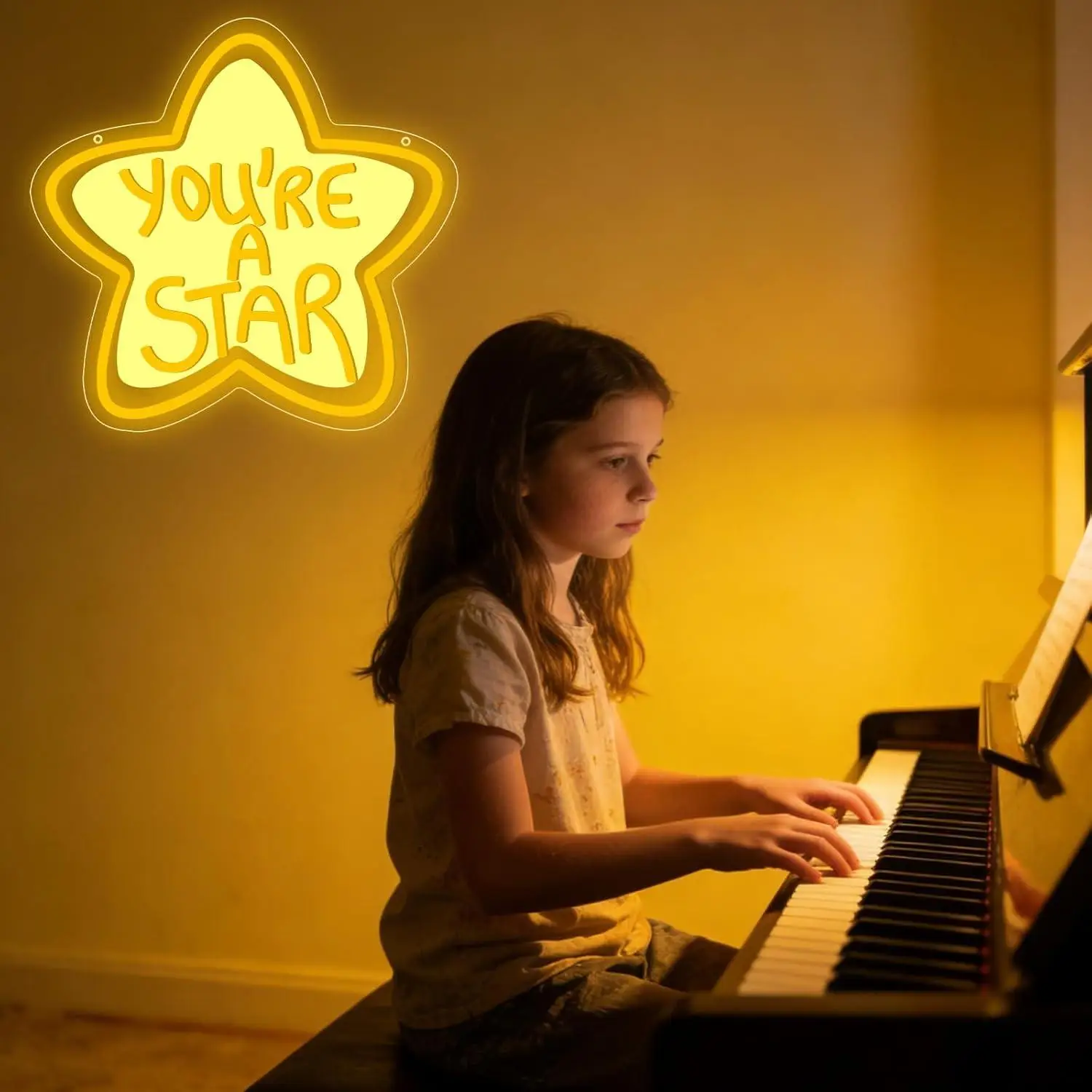 You're A Star Neon Sign USB Dimmable LED Light for Bedroom Club Party Kids Rooms Classrooms Inspirational Decor Gift Night Light view 2