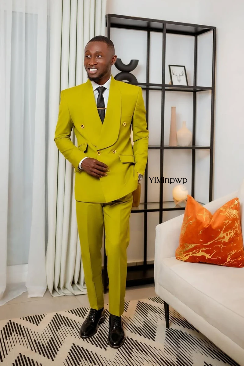 Trajes informales inteligentes lisos para hombre, esmoquin Formal para novio, chal con solapa, chaqueta de una botonadura, pantalones, conjunto de trajes de boda de negocios, 2 uds.