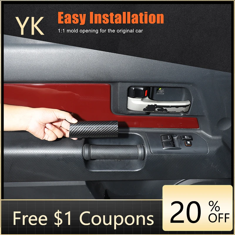 

ABS Car Inner Door Panel Handle Protective Cover Decorative Sticker For Toyota FJ Cruiser 2007-2021 Interior Car Accessories