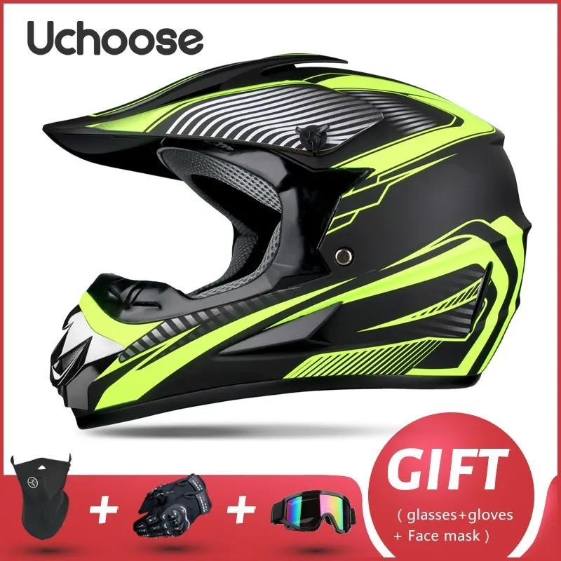 Gratis Cadeau Voor Volwassenen Kinderen Professionele Off-Road Helm Motorhelm Downhill Dot Racing Motorcycle Motor Helm