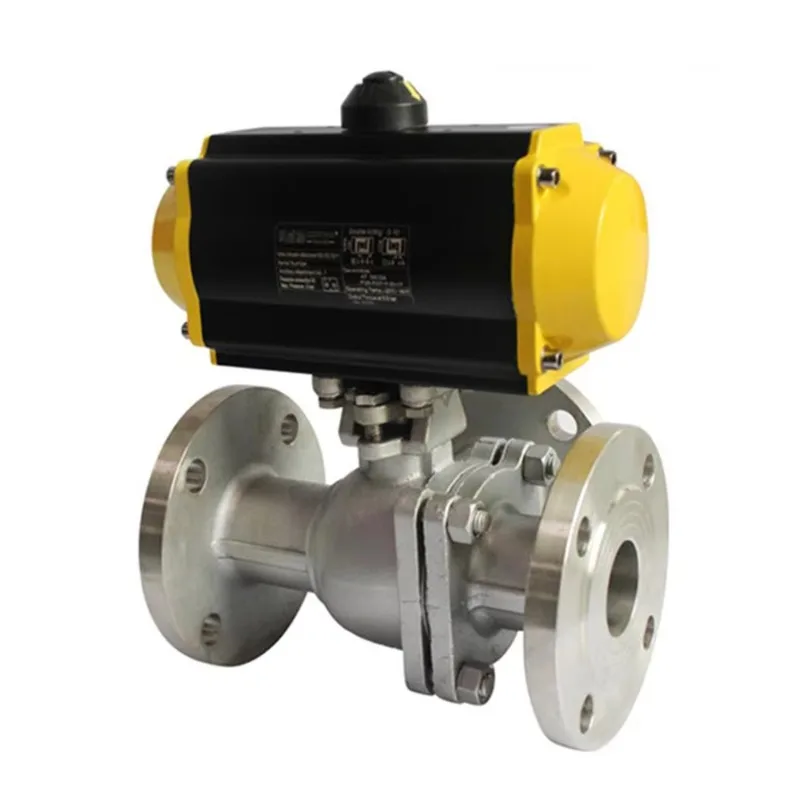 T port stainless steel flange pneumatic steam control ball valve B2B