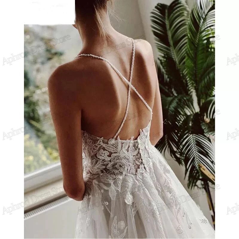 ชุดแต่งงานลวงตาชุดเจ้าสาว A-Line Tulle ฉัตรเสื้อคลุมเซ็กซี่แขนกุดลูกไม้ appliques vestidos de Novia 2024