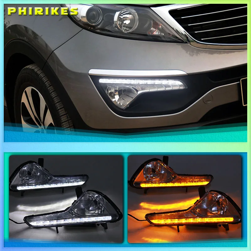 

2Pcs For Kia Sportage 2010 2011 2012 2013 2014 SPORTAGE R LED DRL Daytime Running Lights Daylight Fog light