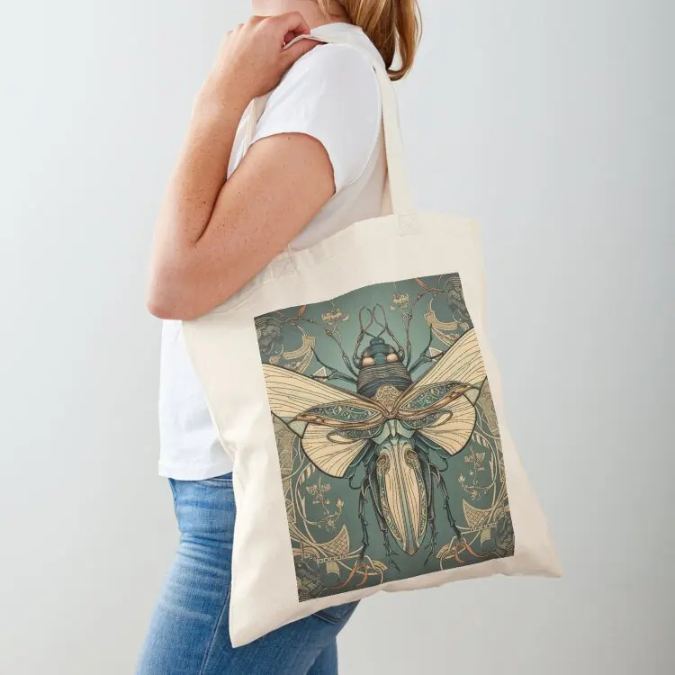 

Art Nouveau Insect Cicada Design Variation #1 Tote Bag shopping bags foldable tote bag men Gift bag reusable shopping bags