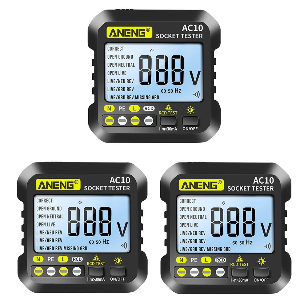 ANENG AC10 Socket Outlet Tester Polarity Phase LCD Digital Voltage Test Detector