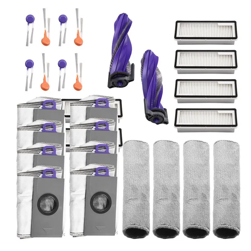 

A83X-Compatible For Narwal Flow Parts Main Side Brush Hepa Filter Mop Clothpads Dust Bag Replacement Accessories