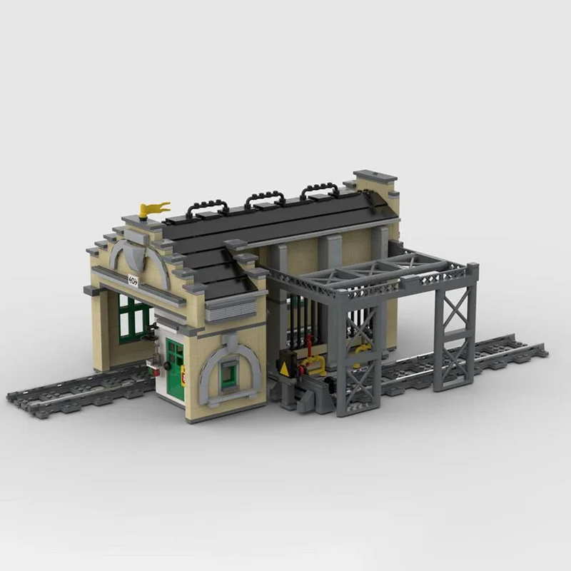 989 قطعة MOC Eisenbahn Wagenschlosserei نموذج السكك الحديدية ألعاب مكعبات البناء العمارة لتقوم بها بنفسك فكرة هدية الكريسماس التعليم عيد ميلاد #3